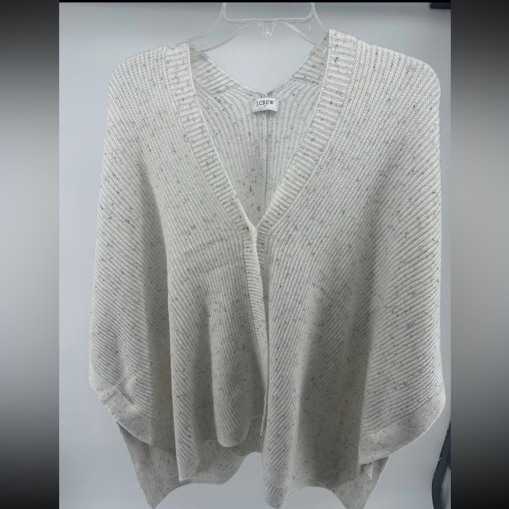 J. Crew Women's Light Cream Ribbed Poncho